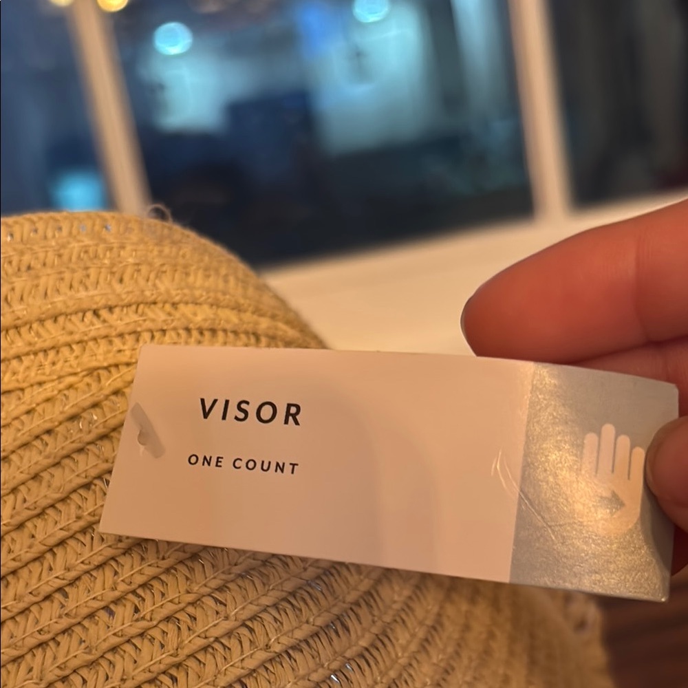 Stylish Cream Straw Visor - Picture 3 of 4